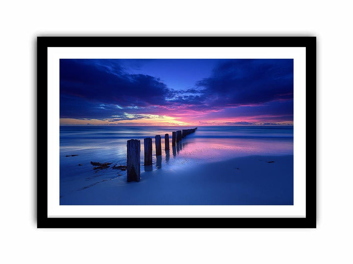 Twilight Beach Silhouette  Art Print