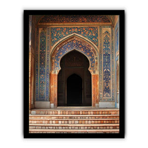 Ornate tiled archway canvas art for elegant hallway or entryway decor.