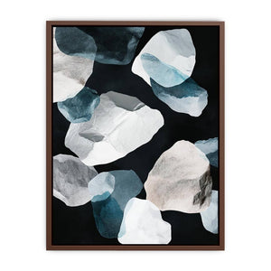 Organic abstract stone canvas art for minimalist bedroom or modern living room decor.