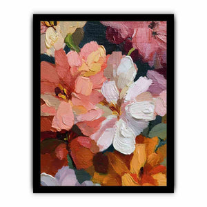 Textured pink and white floral canvas art with expressive petals for elegant bedroom decor.