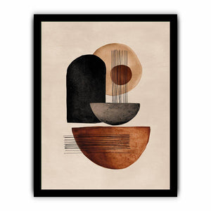 Earth tone geometric abstract canvas art for modern entryway decor.