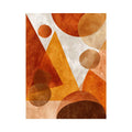 Bold orange geometric abstract canvas art for modern living room decor.