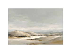 Neutral dune landscape canvas art for calm modern living room decor.