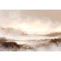 Misty valley landscape canvas print for warm traditional living room decor.