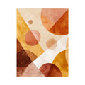 Terracotta geometric abstract canvas art for warm modern hallway decor.
