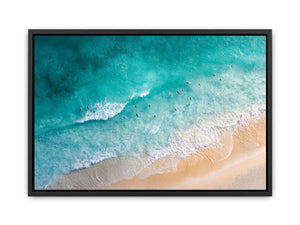 Turquoise Surf Break premium wall art for modern living room decor