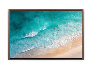 Turquoise Surf Break premium wall art for modern living room decor