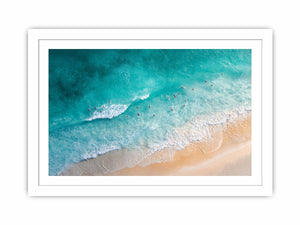 Turquoise Surf Break premium wall art for modern living room decor