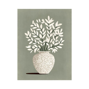 Silent Sage Vase premium wall art for modern living room decor
