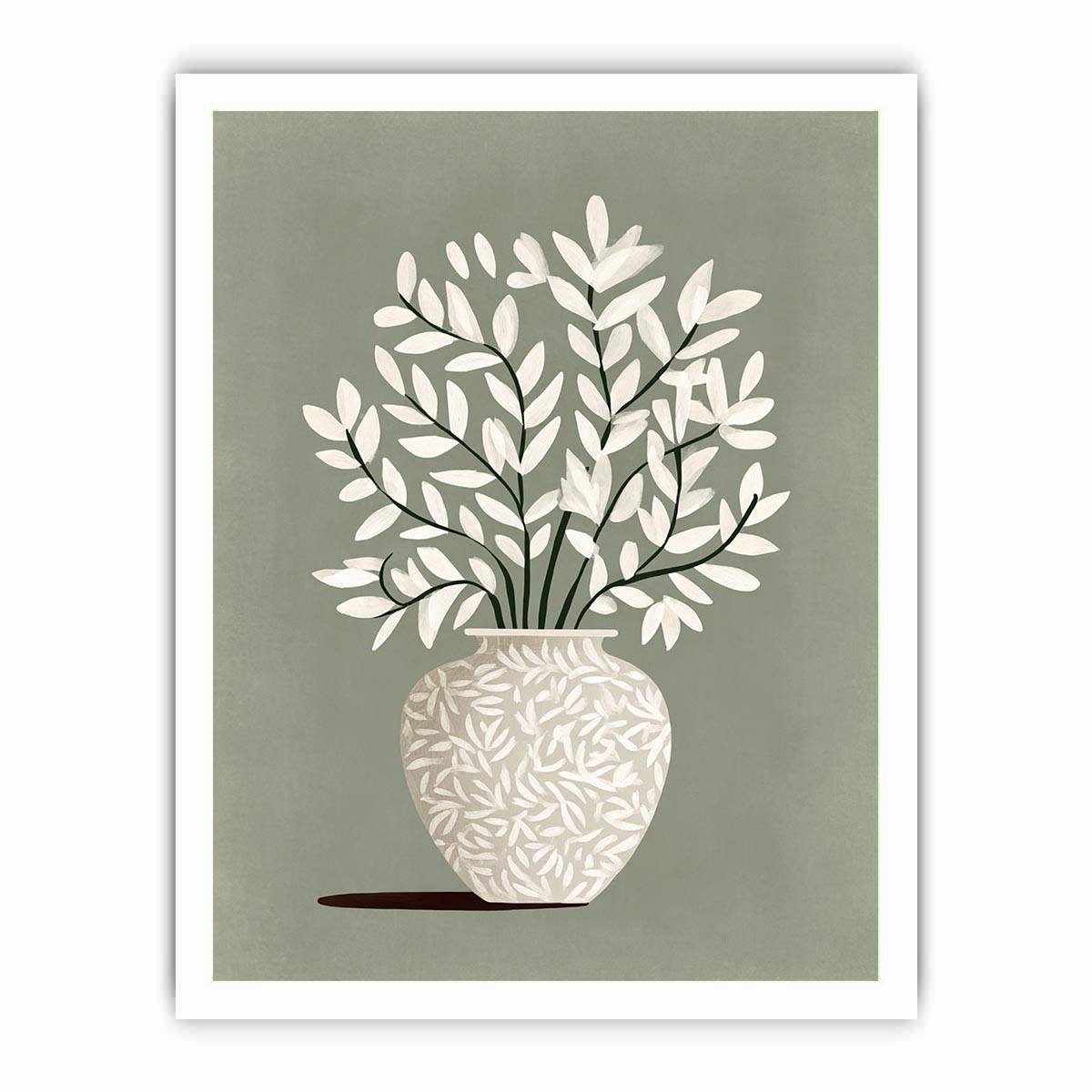 Silent Sage Vase premium wall art for modern living room decor