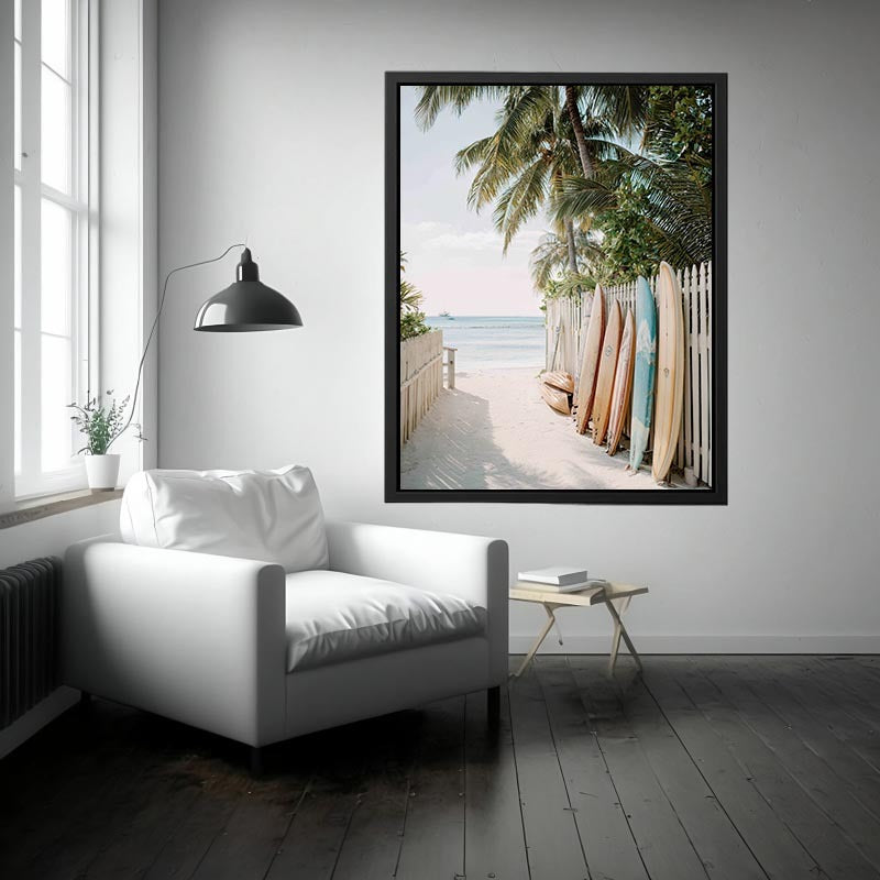 Coastal Boardwalk Escape premium wall art for modern living room decor