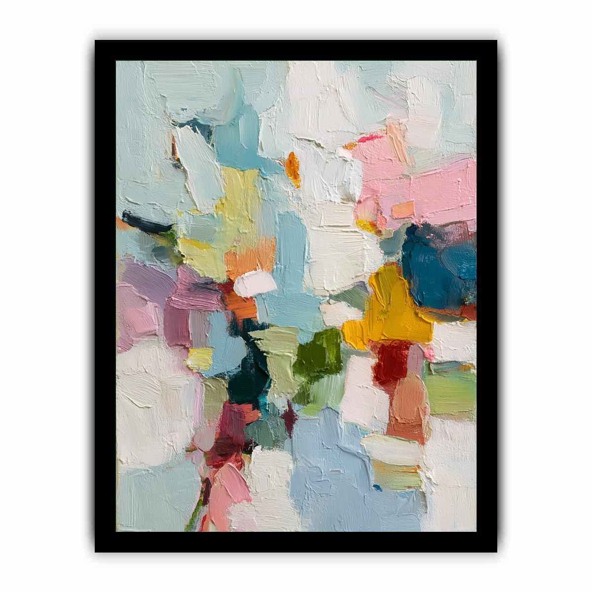 Pastel Impasto Bloom premium wall art for modern living room decor