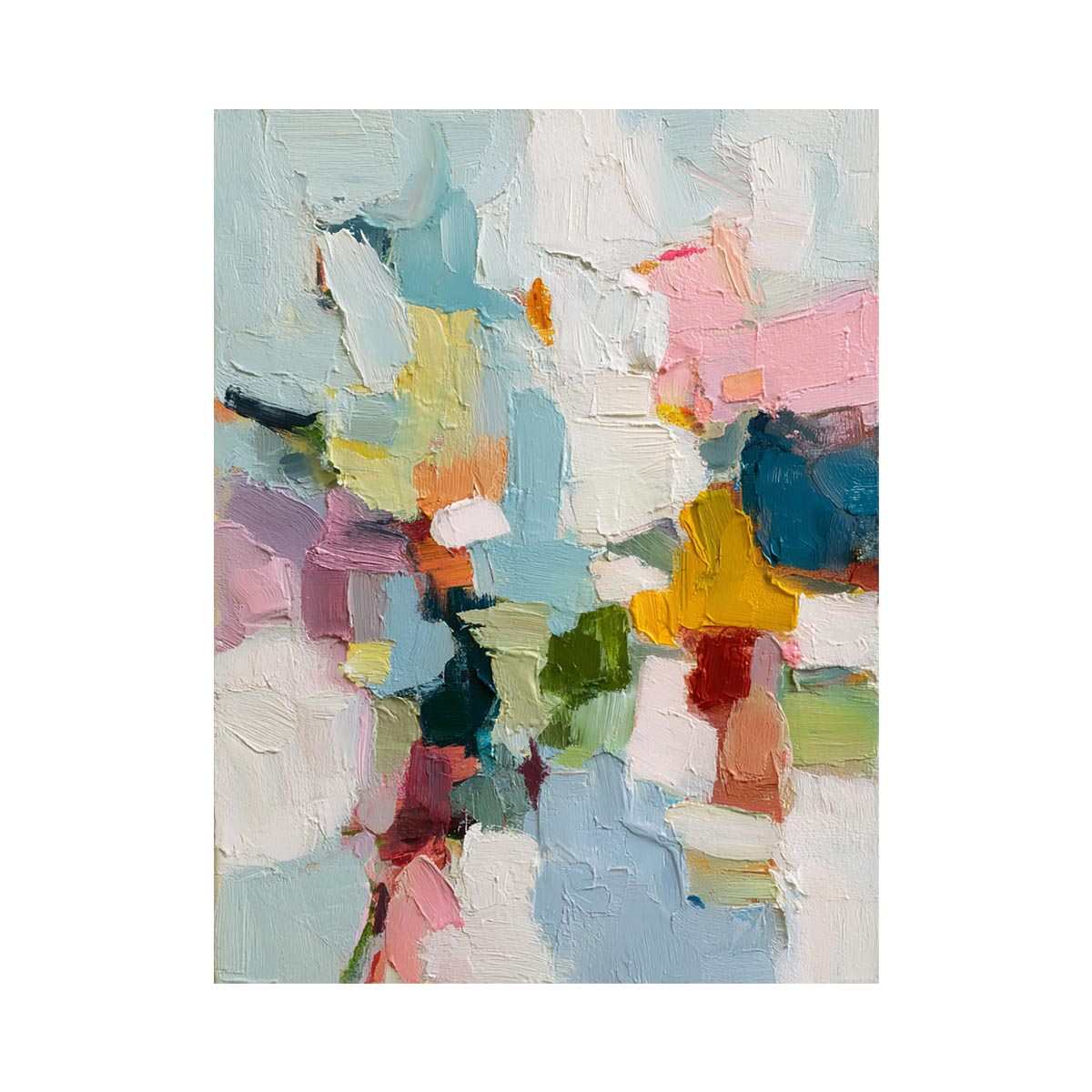 Pastel Impasto Bloom premium wall art for modern living room decor