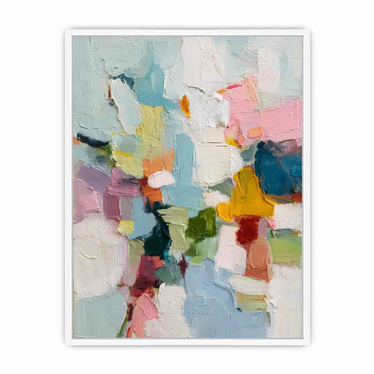 Pastel Impasto Bloom premium wall art for modern living room decor