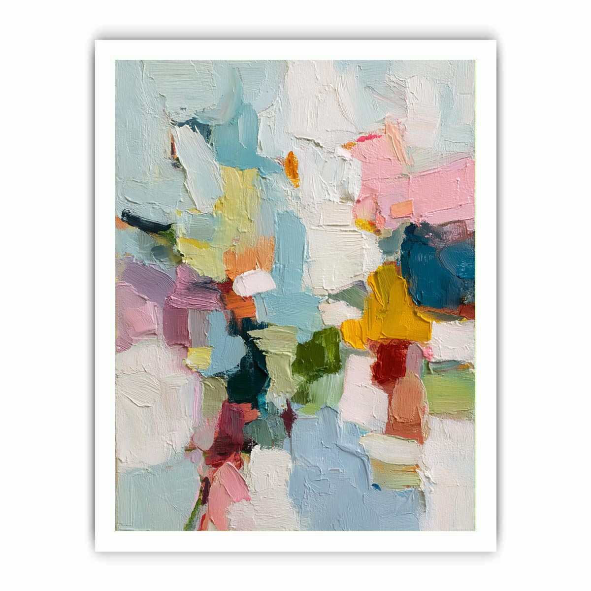Pastel Impasto Bloom premium wall art for modern living room decor