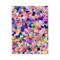 Colorful confetti abstract canvas art with circles for creative office or kids room decor.