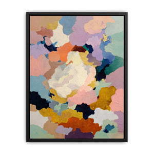 Pastel abstract canvas art with soft color fields for modern bedroom decor.