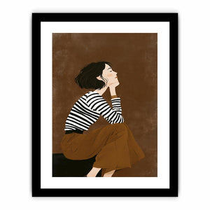 Fashion woman illustration canvas art for chic bedroom decor.