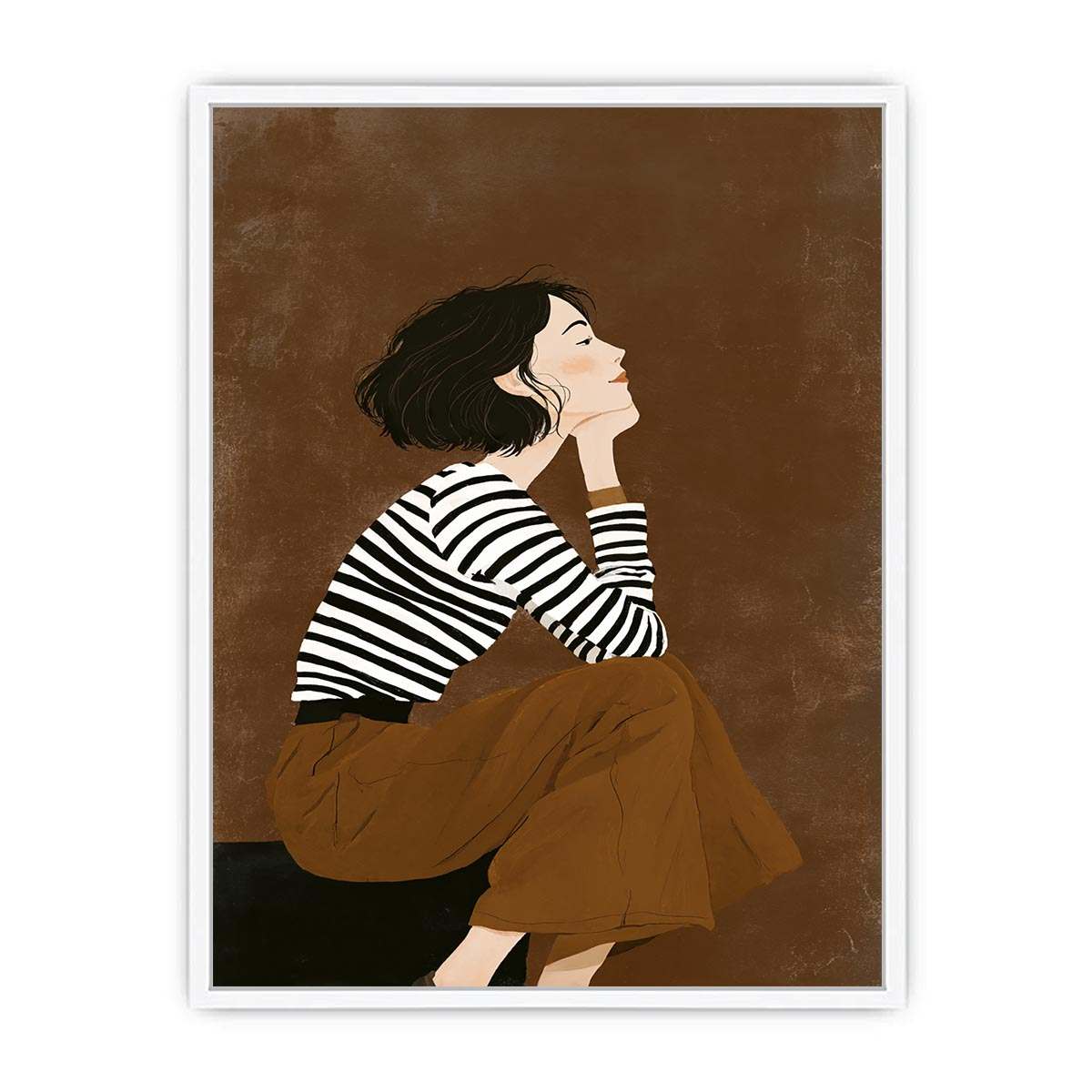 Fashion woman illustration canvas art for chic bedroom decor.