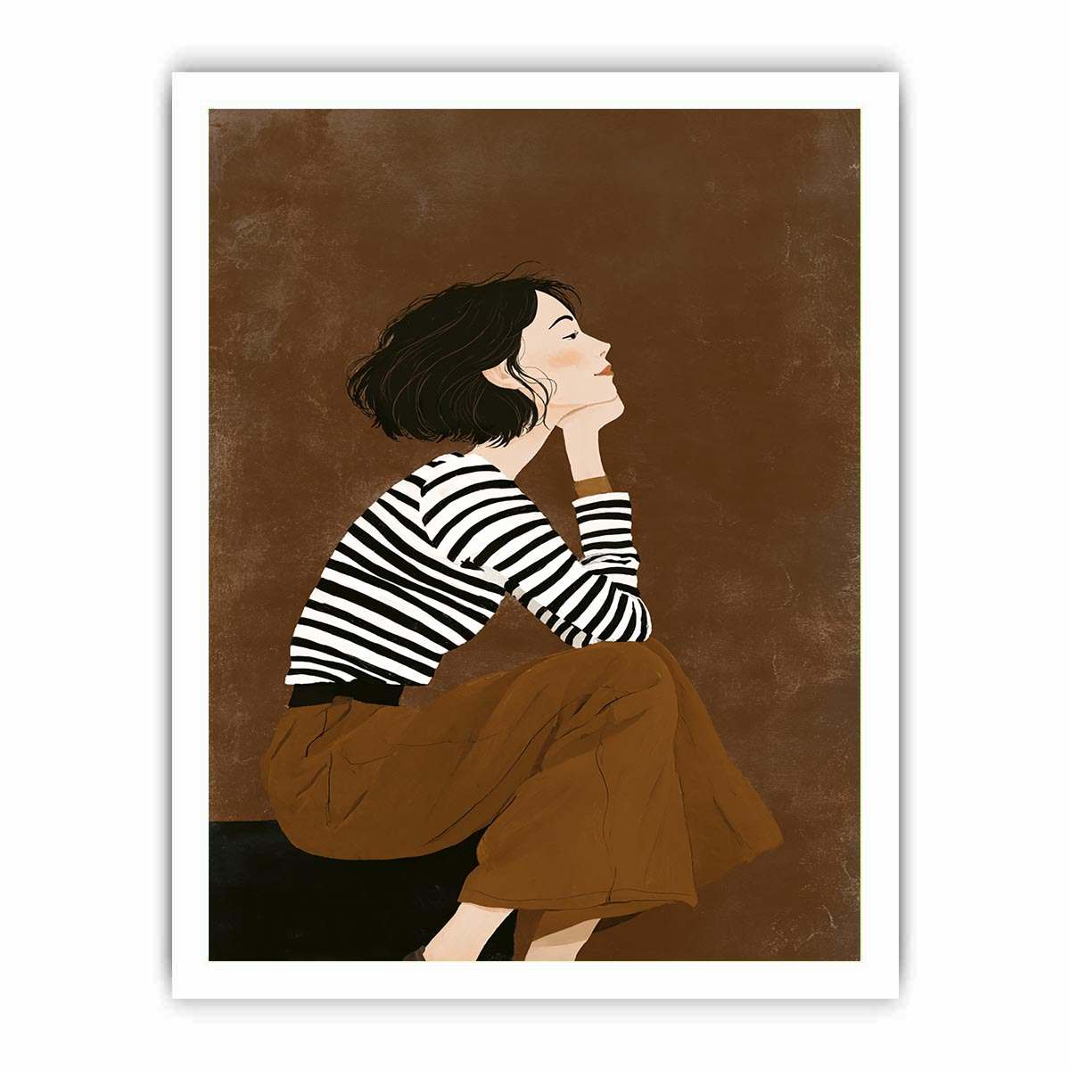 Fashion woman illustration canvas art for chic bedroom decor.