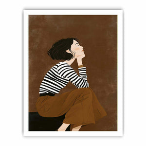 Fashion woman illustration canvas art for chic bedroom decor.