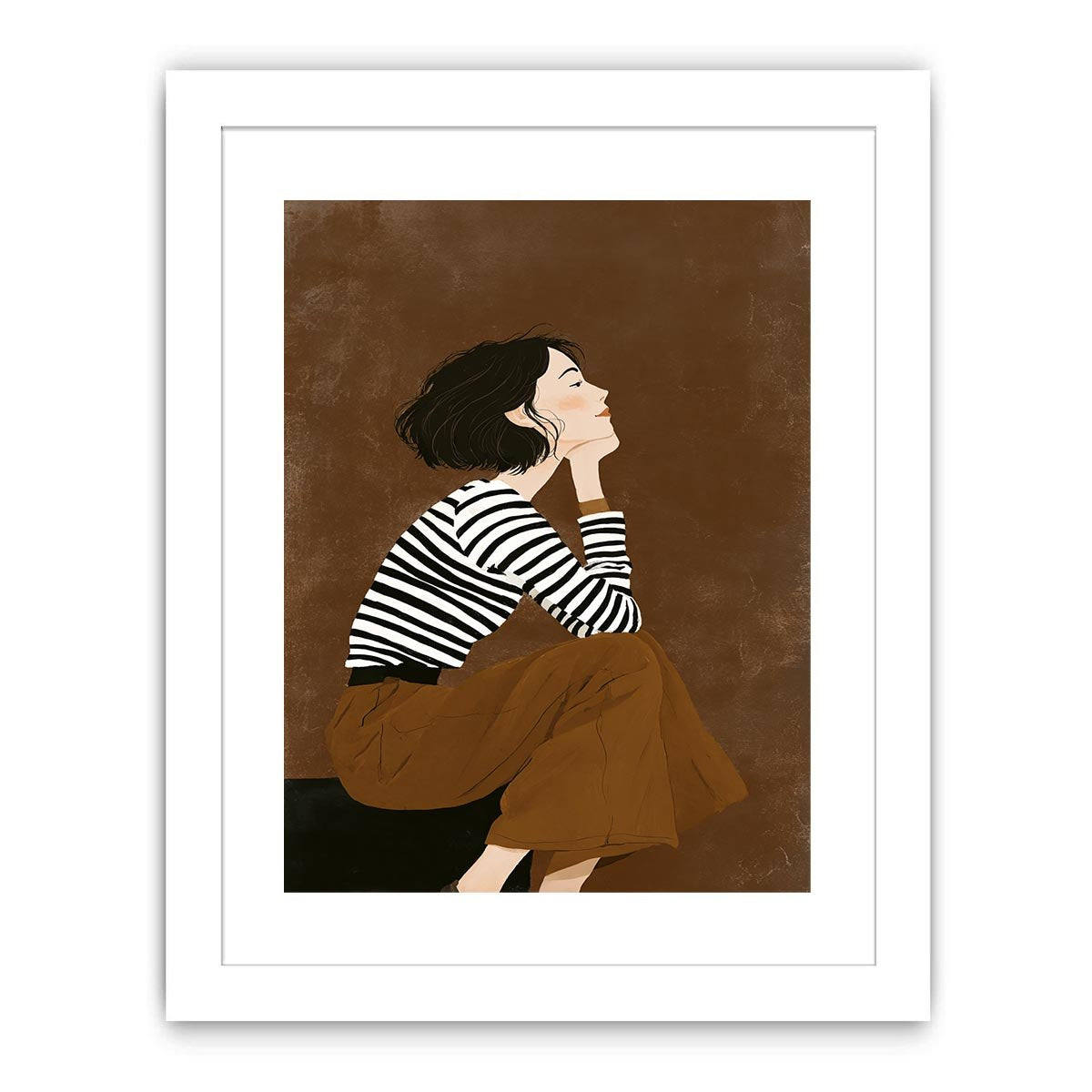 Fashion woman illustration canvas art for chic bedroom decor.
