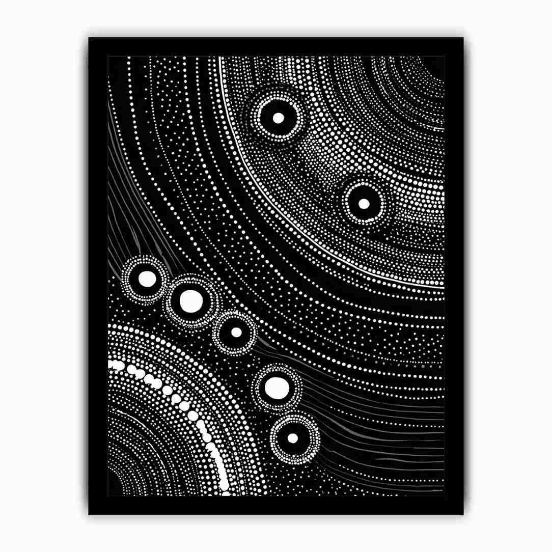Black and white dot pattern canvas art for modern office decor.