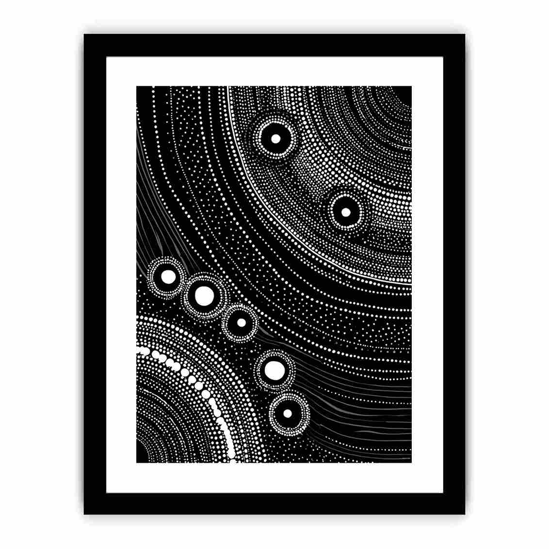 Black and white dot pattern canvas art for modern office decor.