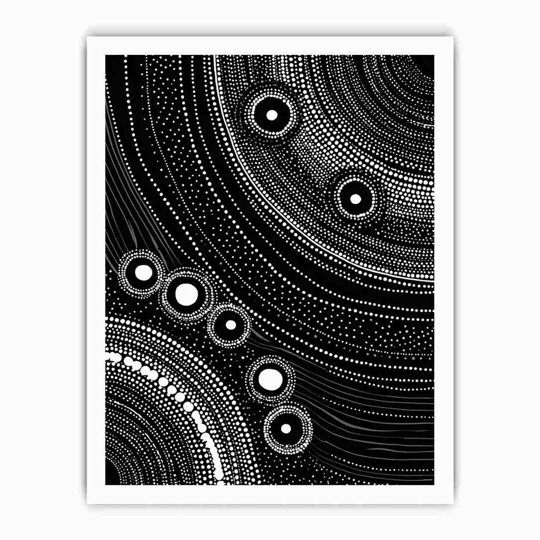 Black and white dot pattern canvas art for modern office decor.