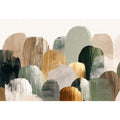 Sage green abstract forms canvas art for calm modern living room decor.