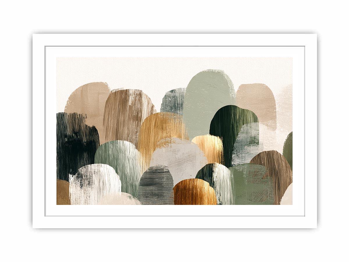 Sage green abstract forms canvas art for calm modern living room decor.