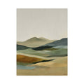 Soft abstract highland landscape canvas art for calm bedroom styling.