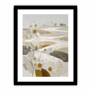 Elegant white botanical landscape canvas art for neutral bedroom decor.
