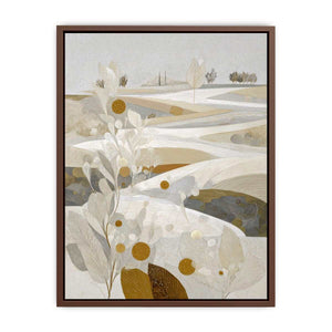 Elegant white botanical landscape canvas art for neutral bedroom decor.