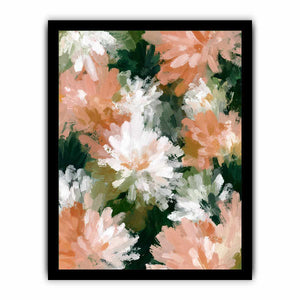 Soft peach and white floral canvas art for elegant bedroom decor.