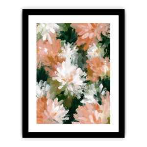 Soft peach and white floral canvas art for elegant bedroom decor.