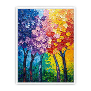 Colorful textured tree artwork for modern living room and office decor