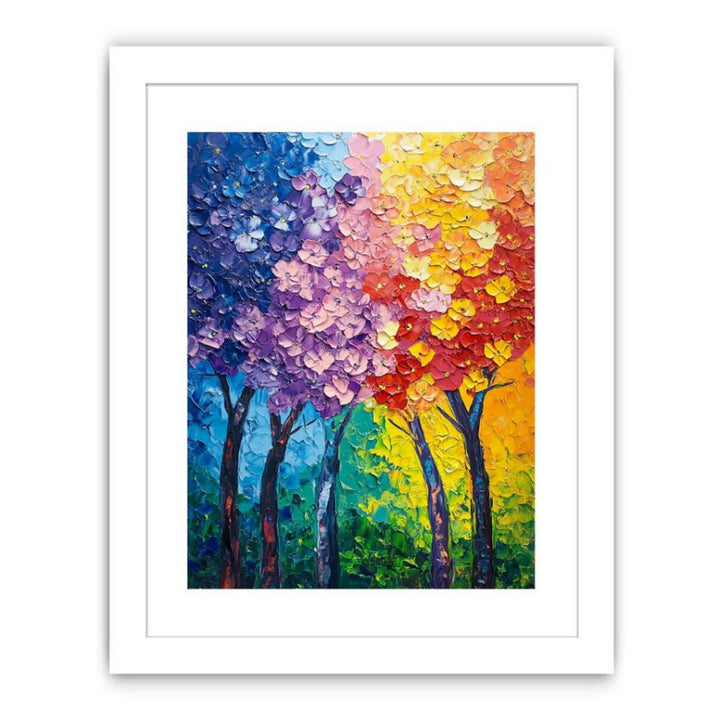 Rainbow Trees  Streched canvas