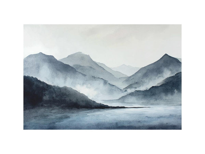 Misty Mountain Watercolor