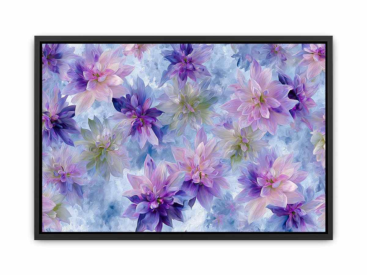 Lavender pink floral canvas art for dreamy bedroom decor.