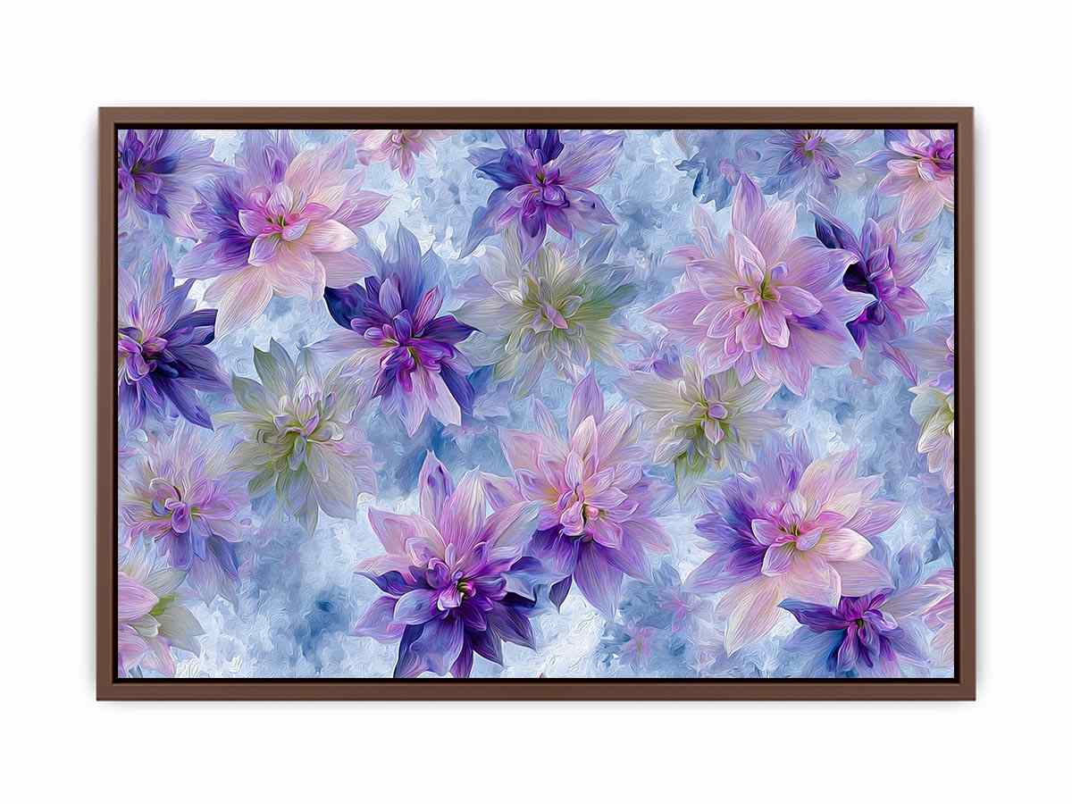 Lavender pink floral canvas art for dreamy bedroom decor.