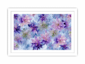 Lavender pink floral canvas art for dreamy bedroom decor.