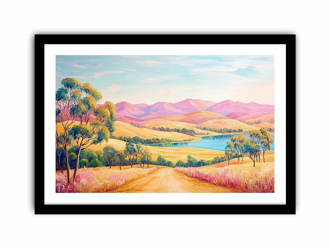 Pastel Valley Drift premium canvas art for modern living room decor