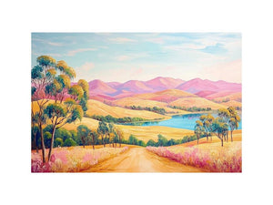 Pastel Valley Drift premium canvas art for modern living room decor