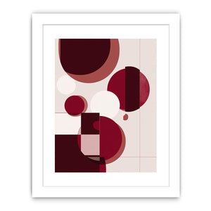 Burgundy geometric abstract canvas art for bold modern room decor.