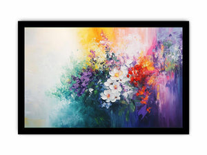 Radiant Floral Harmony premium canvas art for modern living room decor