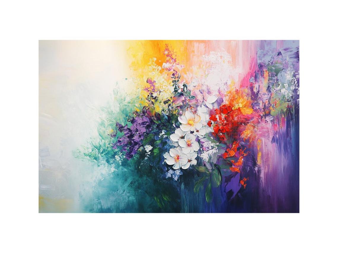 Radiant Floral Harmony premium canvas art for modern living room decor