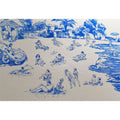 Blue tropical beach line art canvas for playful coastal wall decor.