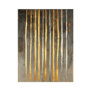 Gilded Vertical Rhythm premium canvas art for modern living room decor