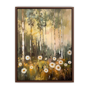 Daisy Woodland Glow premium canvas art for modern living room decor